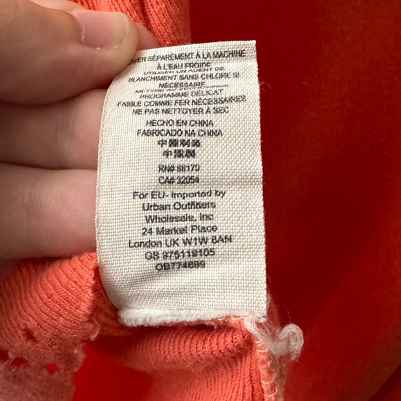 We The Free | Coral Oversized Distressed Star Henley Top - Picture 12 of 12